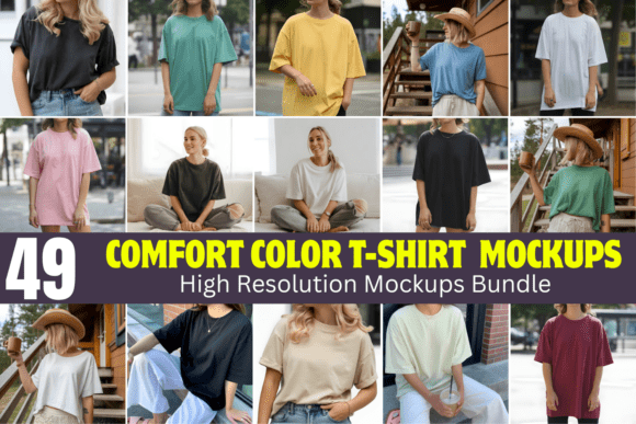 Comfort Color T-Shirt Mockups Bundle: Elevate Your Brand Presence with Premium Digital Mockups