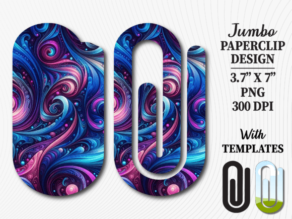 Cosmic Galaxy Abstract Jumbo Paperclip: A Versatile Digital Asset for Creative Professionals