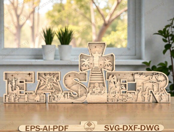 Easter Cross Laser Cut File