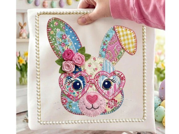 Floral Bunny Patchwork Easter Tshirt Png: A Versatile Design for Spring Creativity