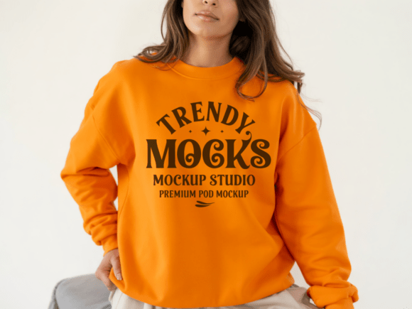 Gildan 18000 Safety Orange Mockup