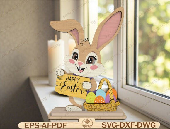 Happy Easter Bunny Lasercut Design