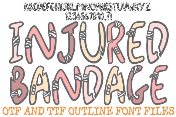 Injured Bandage: A Bold, Playful Font for Tough Designs