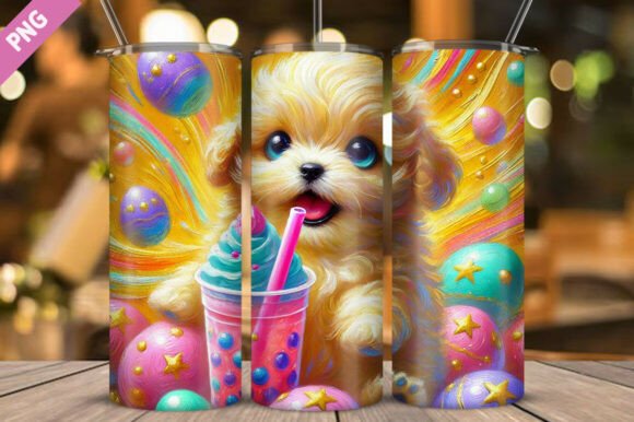 Kawaii Puppy Boba Tumbler Wrap: A Playful Addition to Your Daily Life