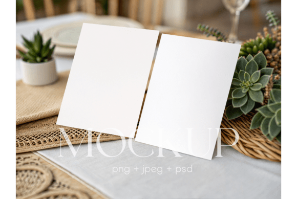 Minimal Succulent Invitation Mockup Scen: A Modern Approach to Stationery Design
