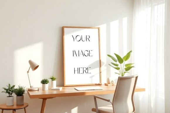 Modern Home Office Frame Mockup: A Professional Tool for Creative Presentation