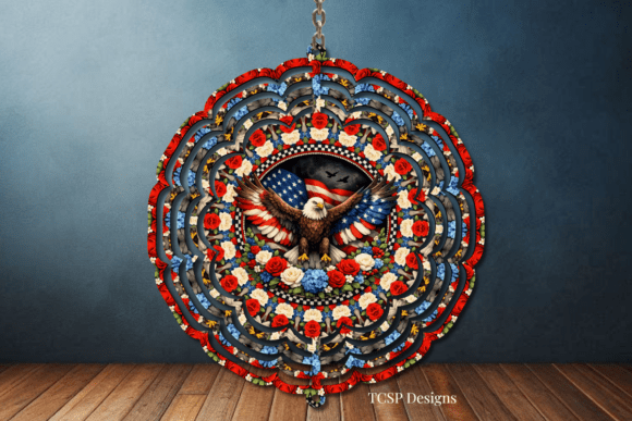 Patriotic Floral Eagle Wind Spinner: A Unique Blend of National Pride and Artistic Expression