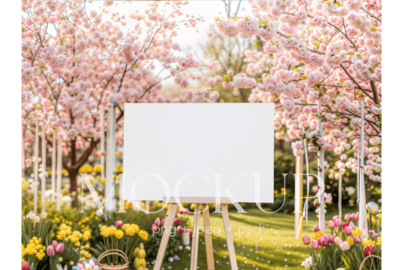 Spring Garden Welcome Sign Mockup